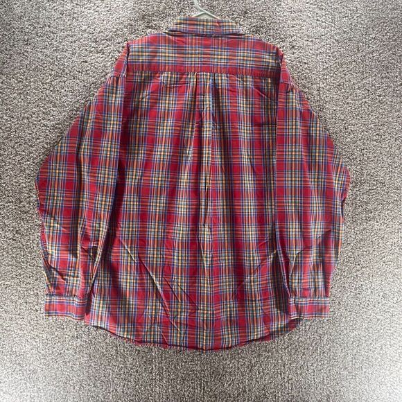 Vintage Tommy Hilfiger Shirt Adult Extra Large Red Yellow Plaid Button Up 90s - Picture 8 of 11